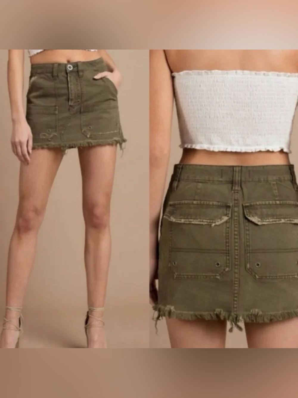 Free People Cargo Mini Skirt NWOT